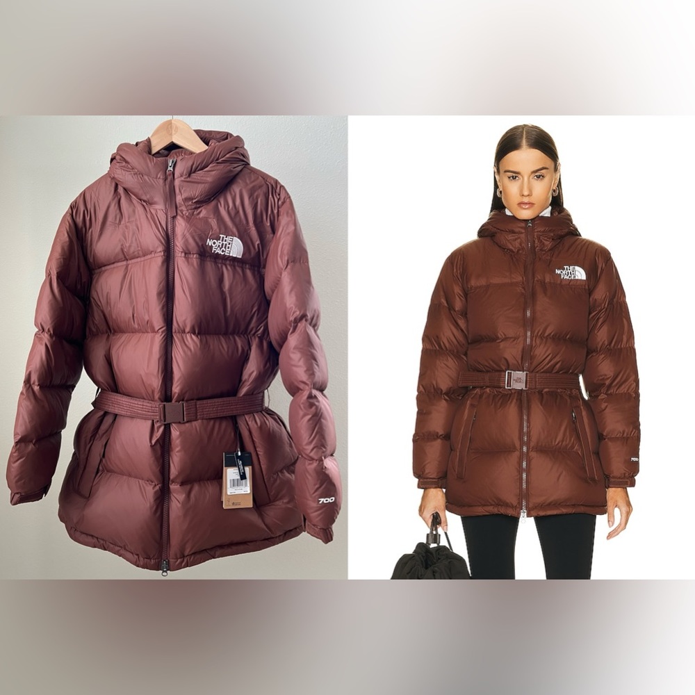 THE NORTH FACE Women’s 
Nuptse Belted Mid Jacket in Dark Oak